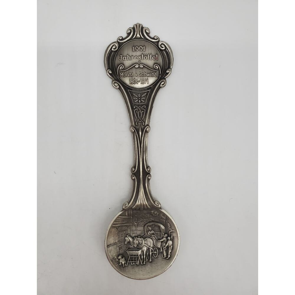 1991 Jahresloffel Moritz v Schwind Collectible Tin Spoon 7"
